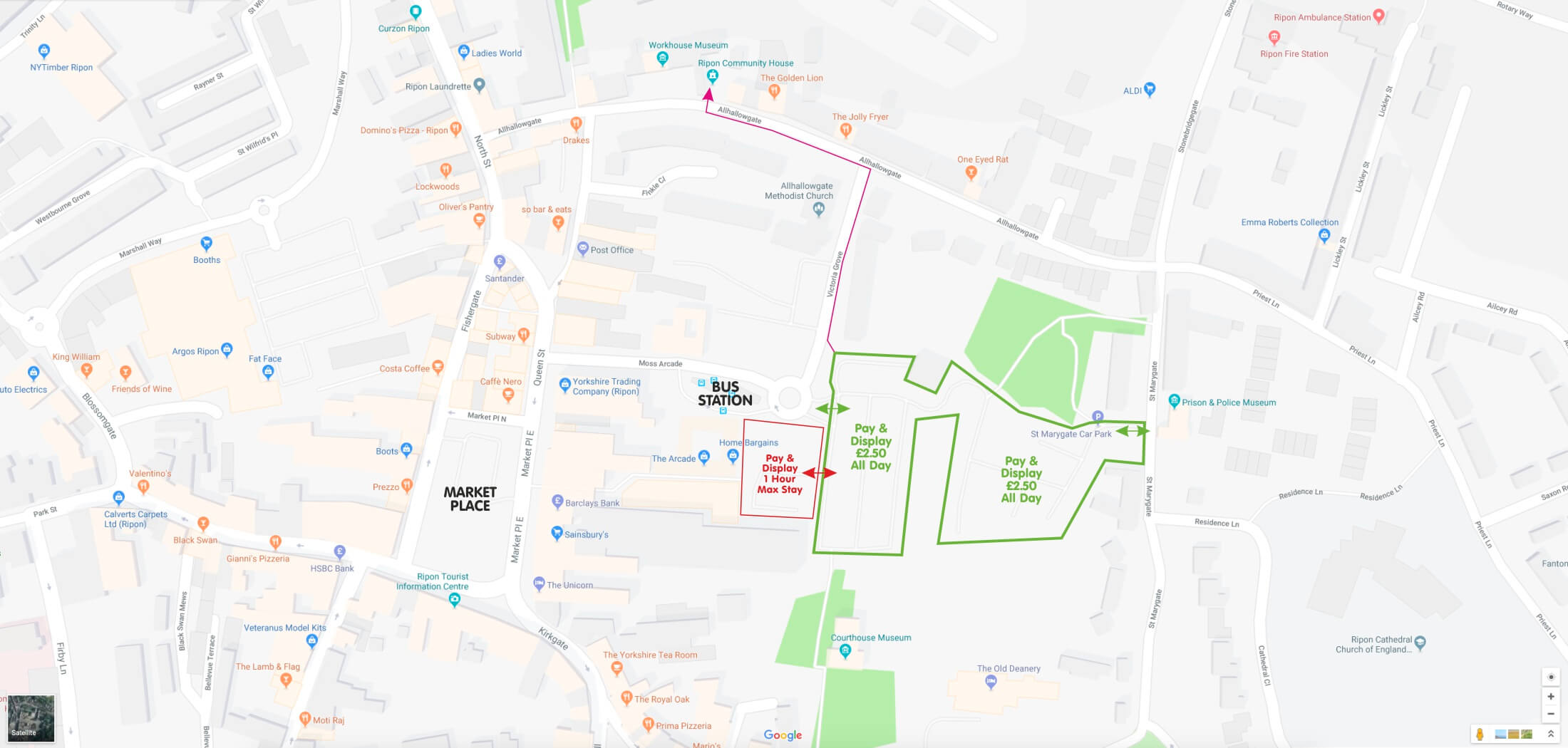 Ripon Parking Map